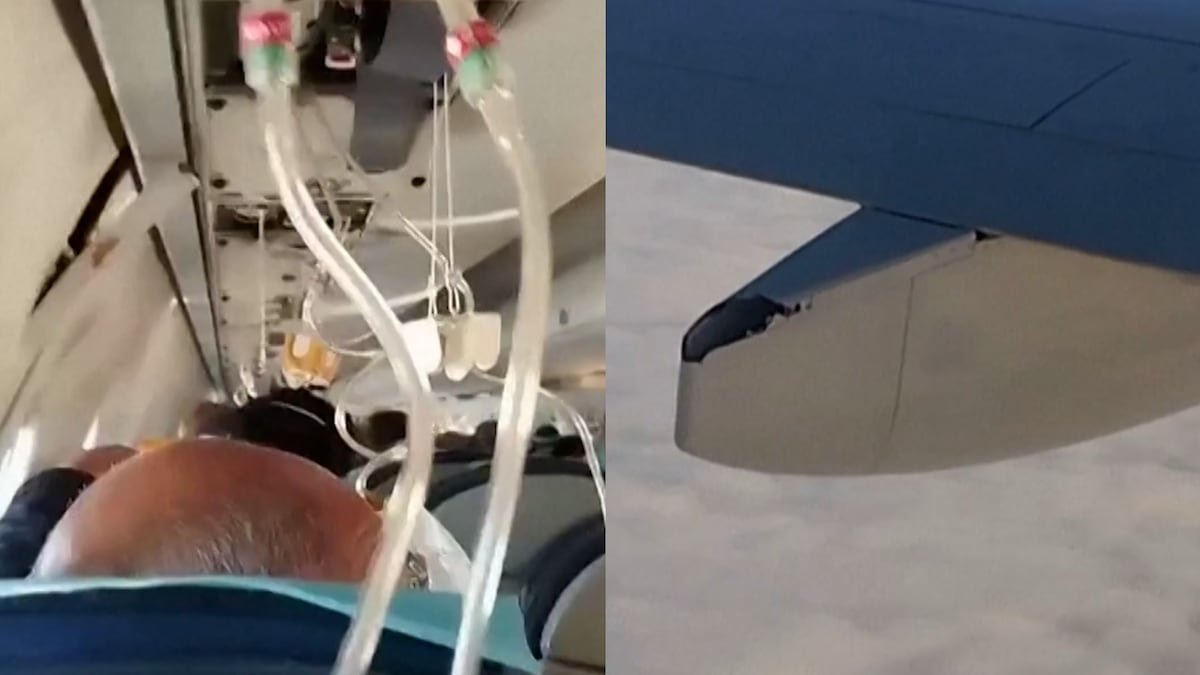 Graban los momentos previos a que se estrellara un avión en Kazajistán: mascarillas de oxígeno y daños en el ala