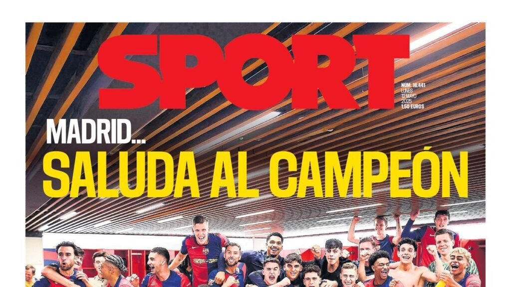 La portada de SPORT de hoy, lunes 12 de mayo de 2025 La portada de SPORT de hoy, lunes 12 de mayo de 2025
