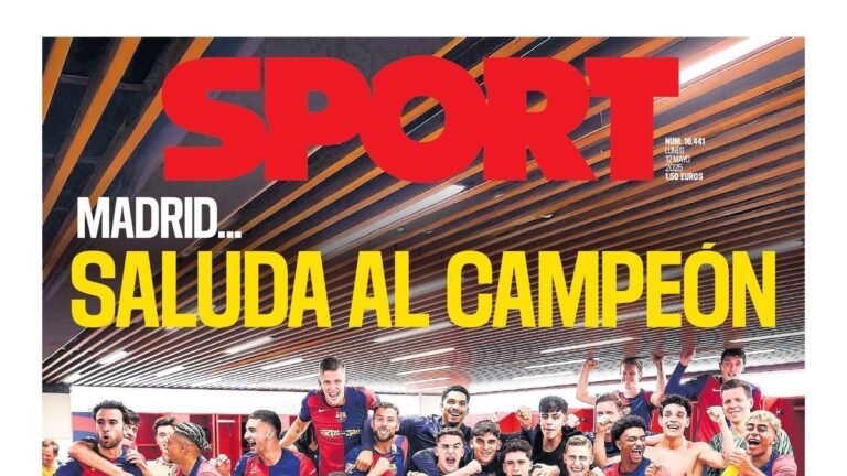 La portada de SPORT de hoy, lunes 12 de mayo de 2025