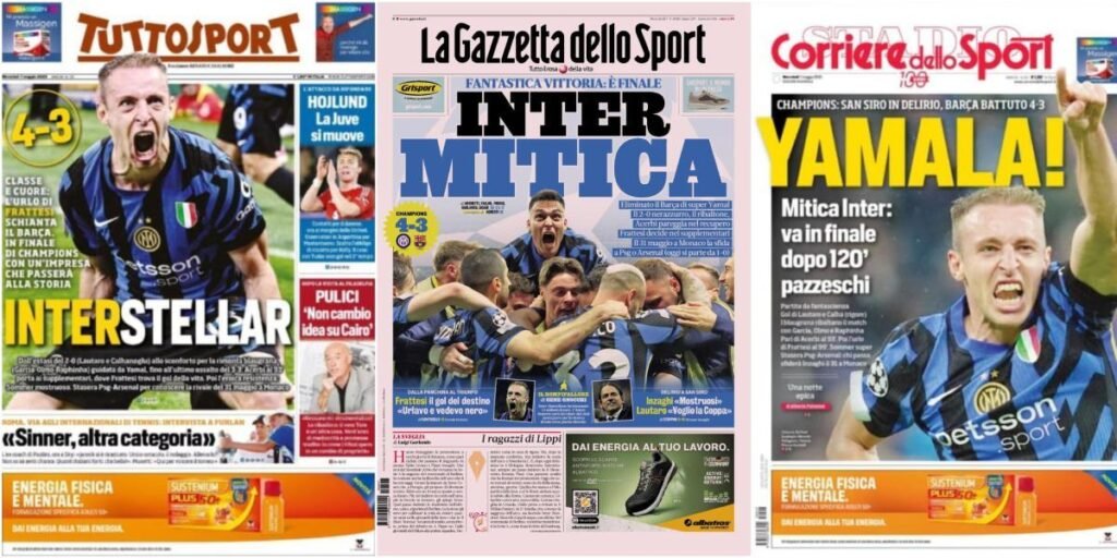 La prensa italiana se rinde al Inter y a Lamine Yamal La prensa italiana se rinde al Inter y a Lamine Yamal