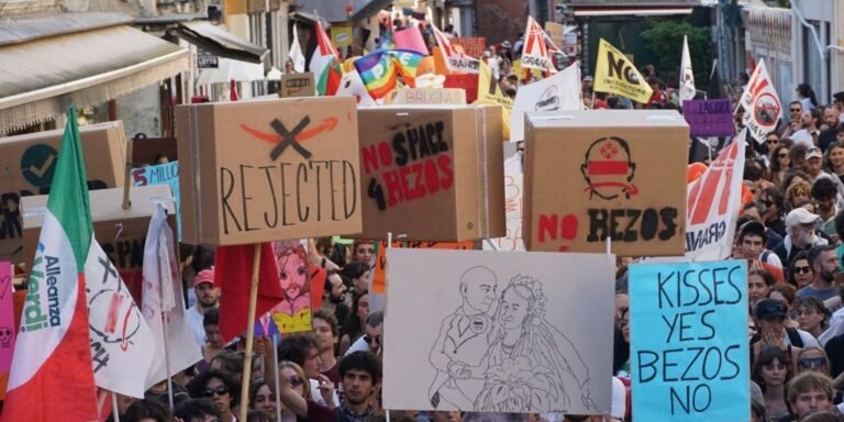 Las manifestaciones en Venecia ensombrecen la boda de Jeff Bezos