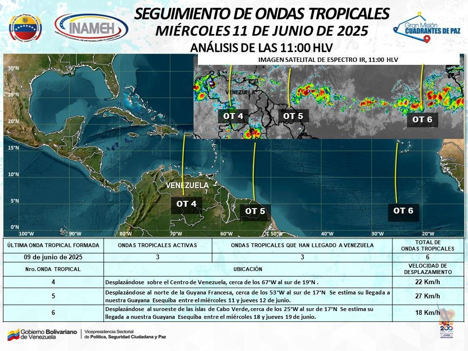 Onda tropical 4 dejará lluvias intensas en el centro, los llanos y occidente Onda tropical 4 dejará lluvias intensas en el centro, los llanos y occidente